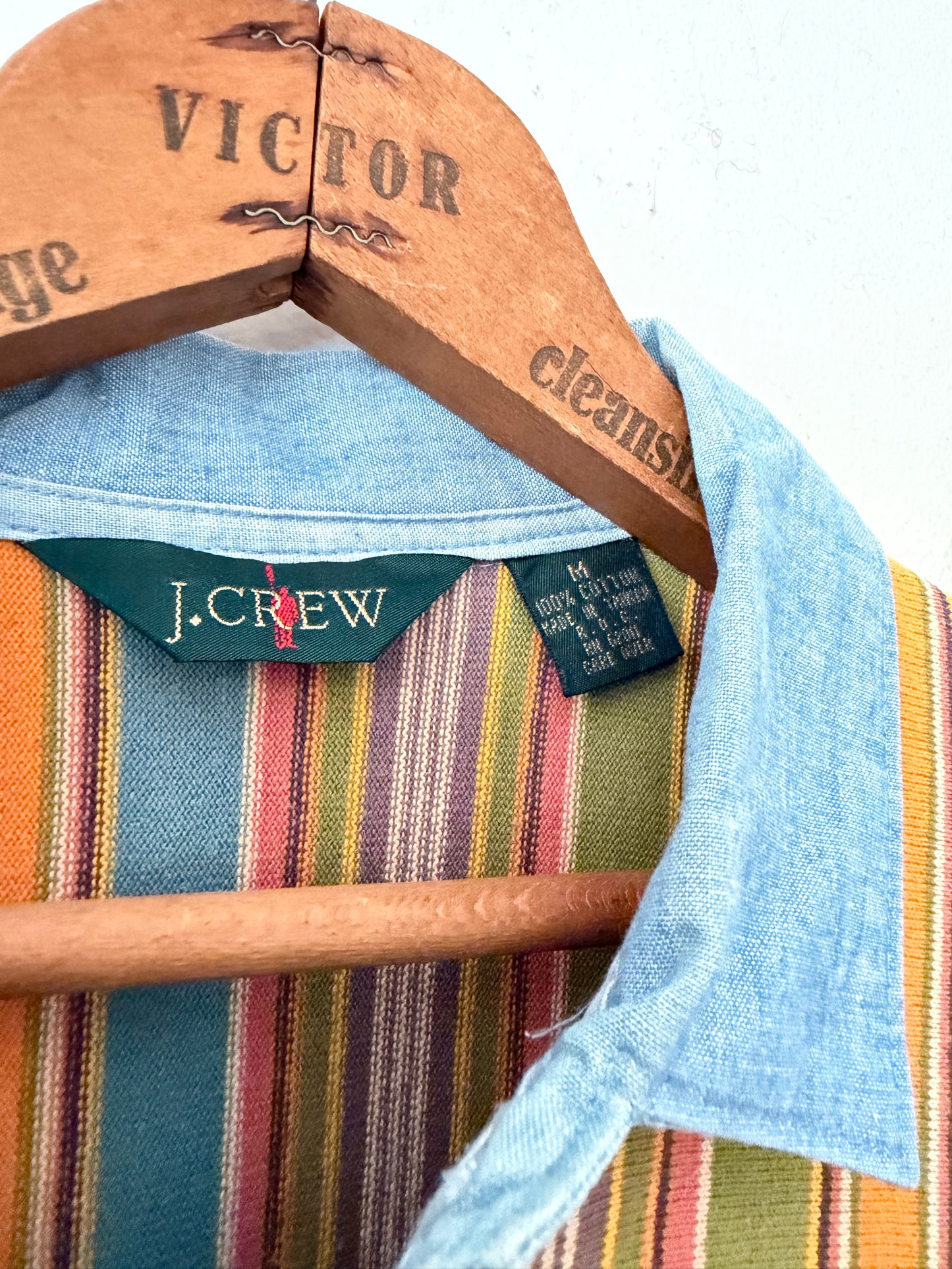 90's J. Crew Colorful Striped L/S Polo