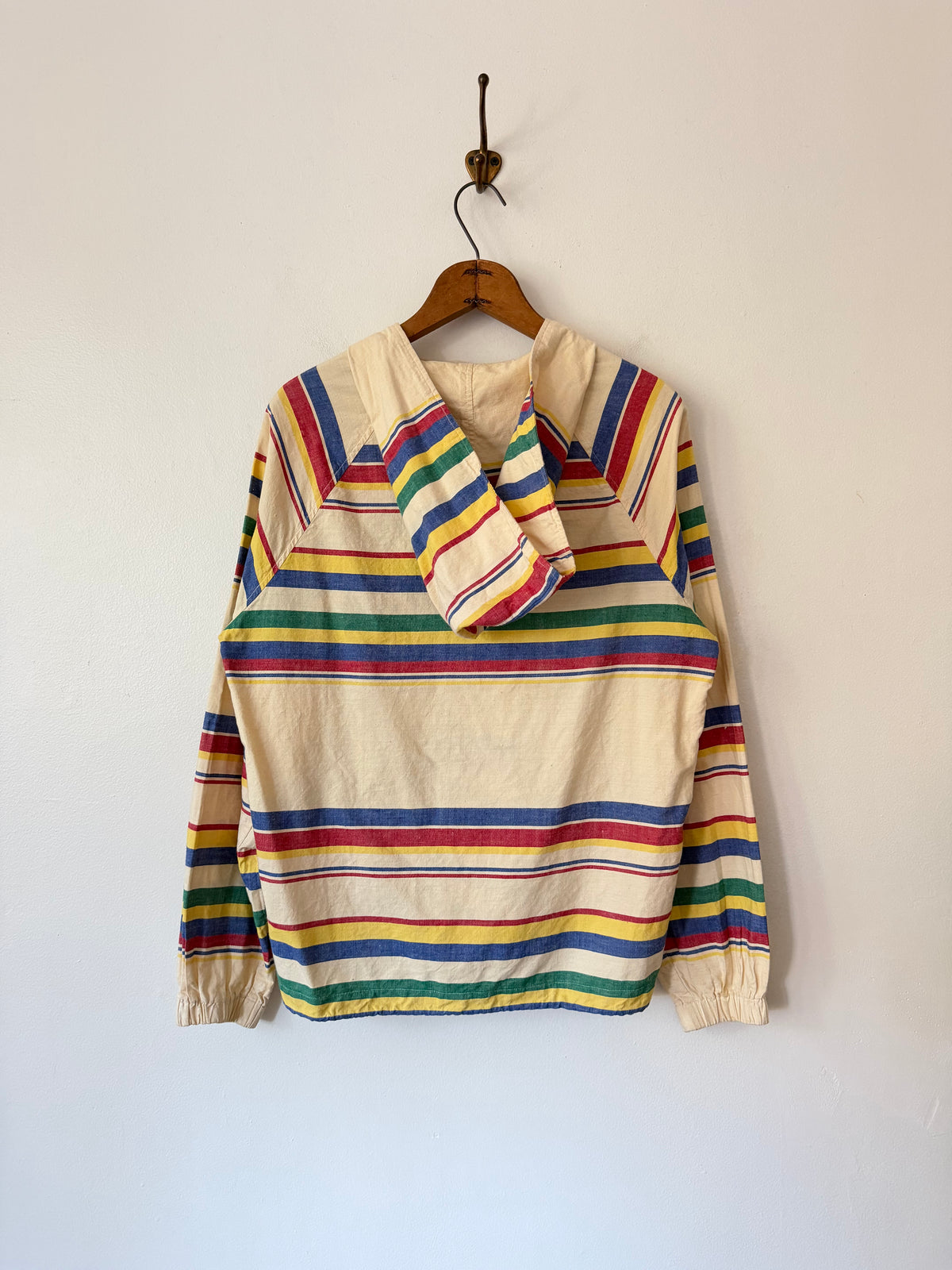 70's Striped Hooded Smock Jacket