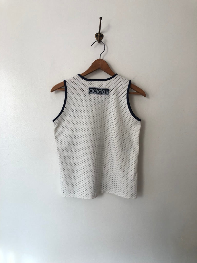 80's Adidas Women's Striped Mesh Jersey Tank Top