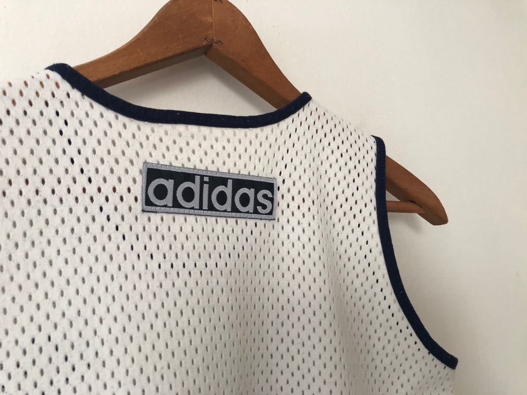 80's Adidas Women's Striped Mesh Jersey Tank Top
