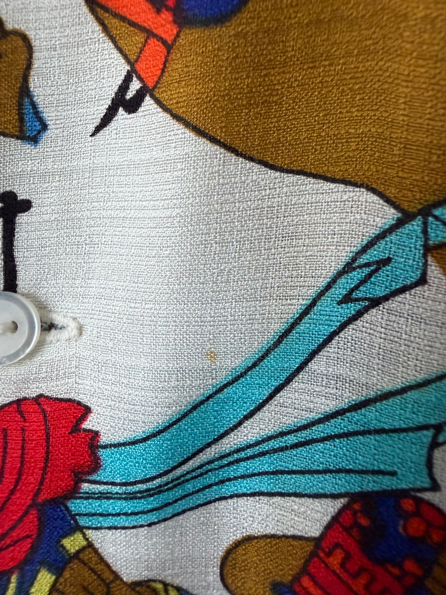 70's Samurai Print Leisure Shirt