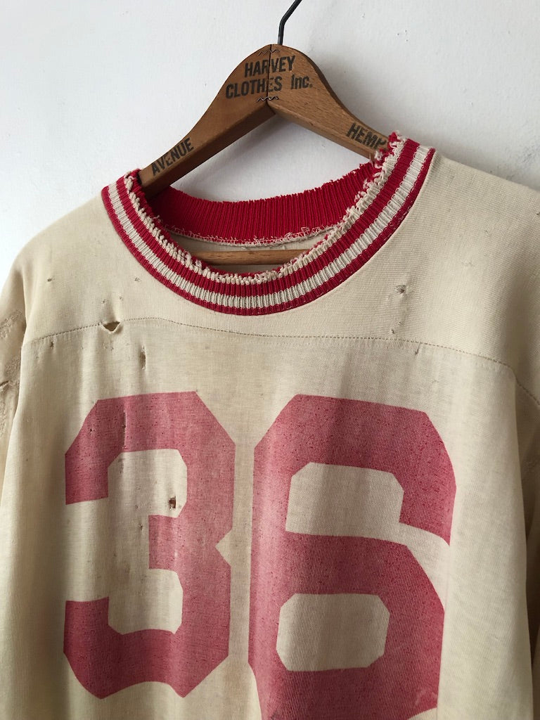 60's Derby High School #36 Distressed Football Jersey