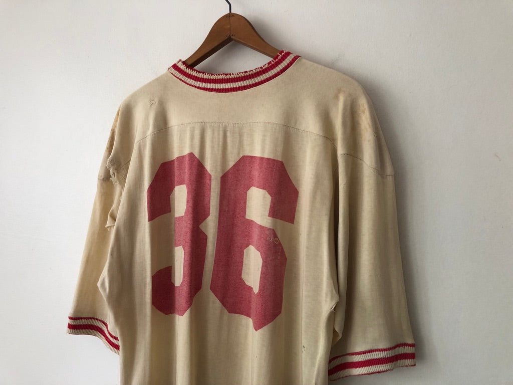60's Derby High School #36 Distressed Football Jersey