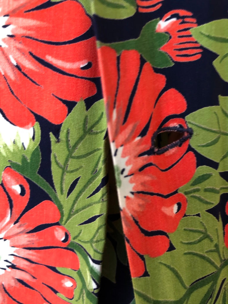 40's Duke Kahanamoku Floral Printed Hawaiian Shirt
