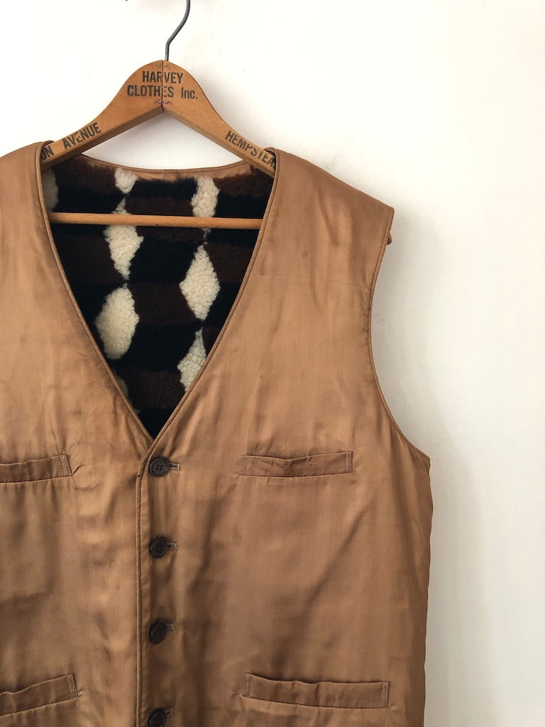 60's Geometric Sherpa Reversible Vest