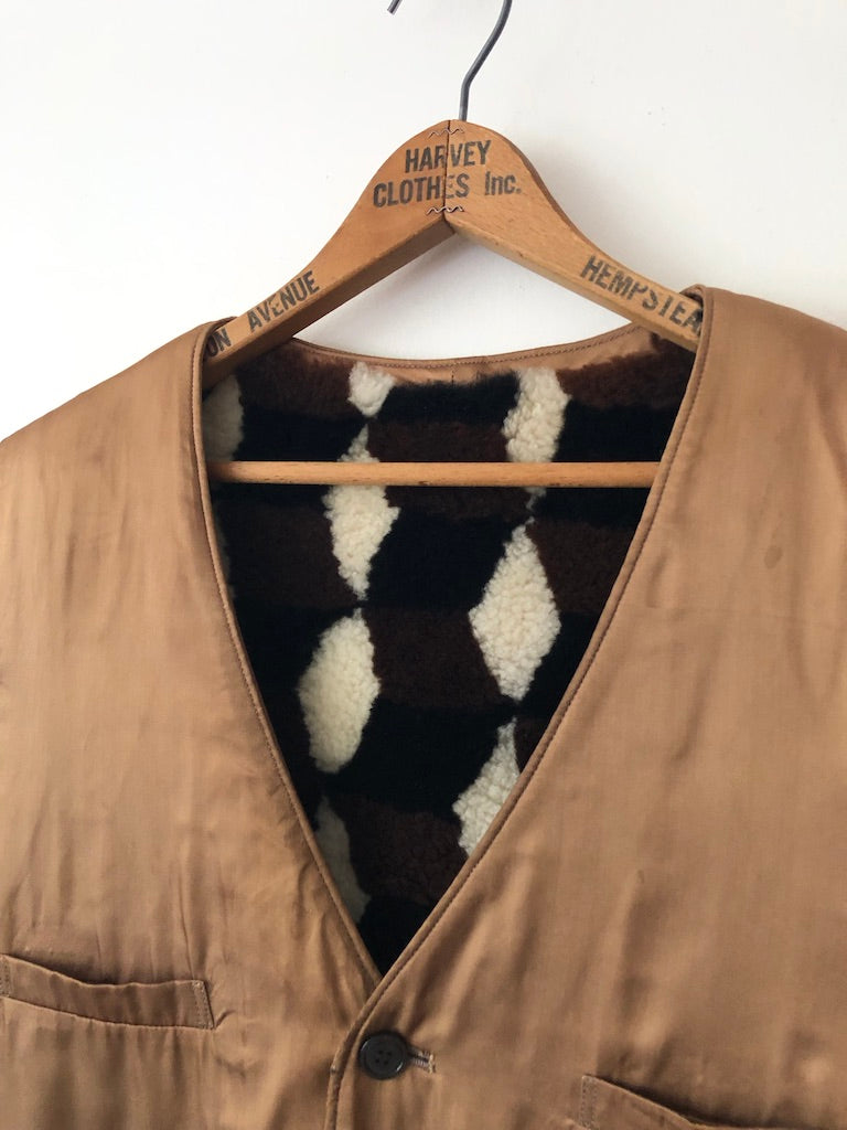 60's Geometric Sherpa Reversible Vest
