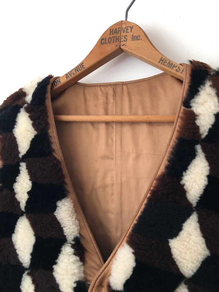 60's Geometric Sherpa Reversible Vest