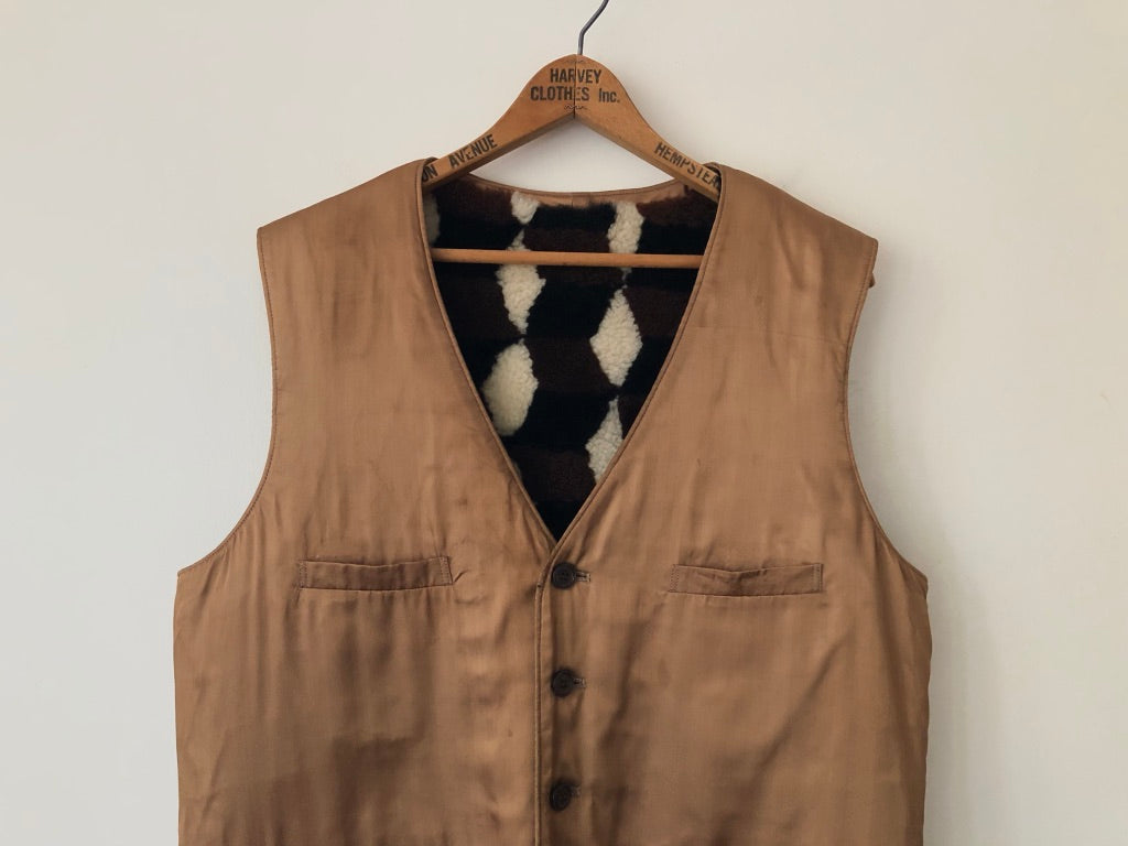 60's Geometric Sherpa Reversible Vest