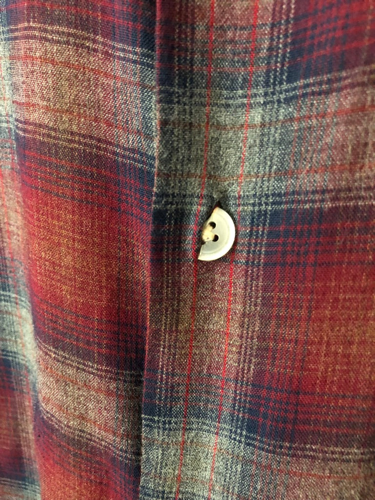 70's Hansom Rayon Shadow Plaid Flannel Shirt