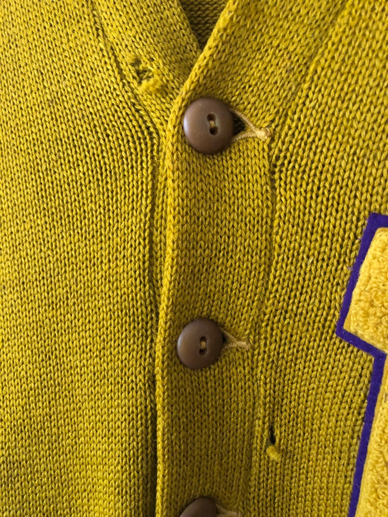 40's Lamb Knit Wool Letterman Cardigan
