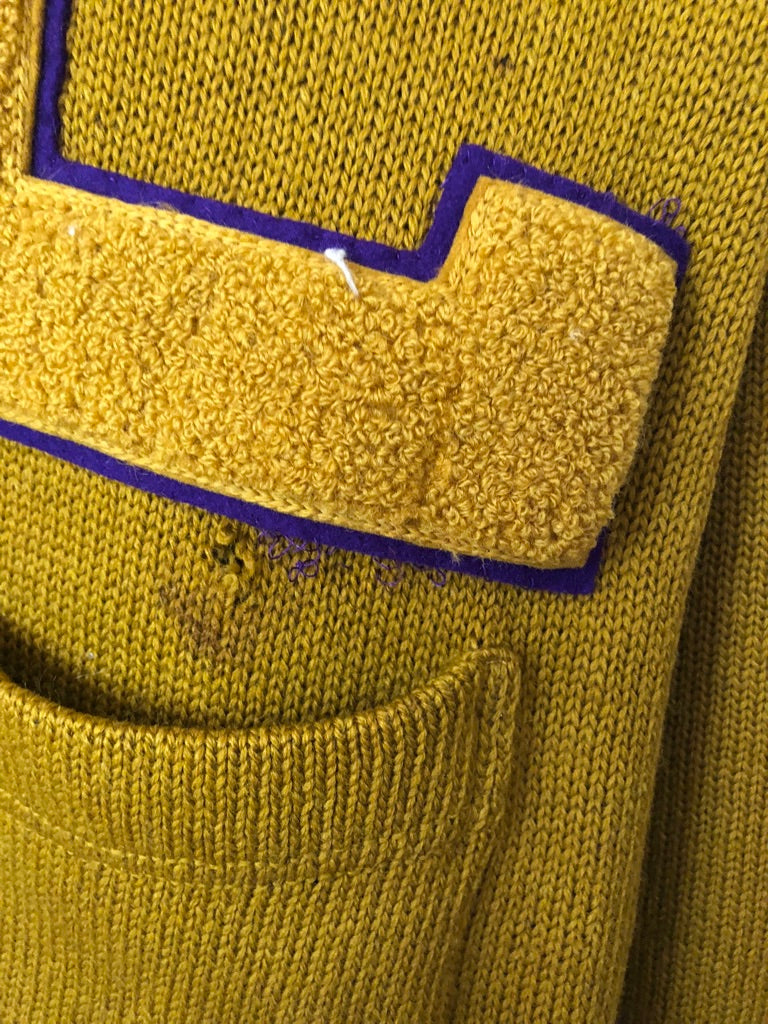 40's Lamb Knit Wool Letterman Cardigan