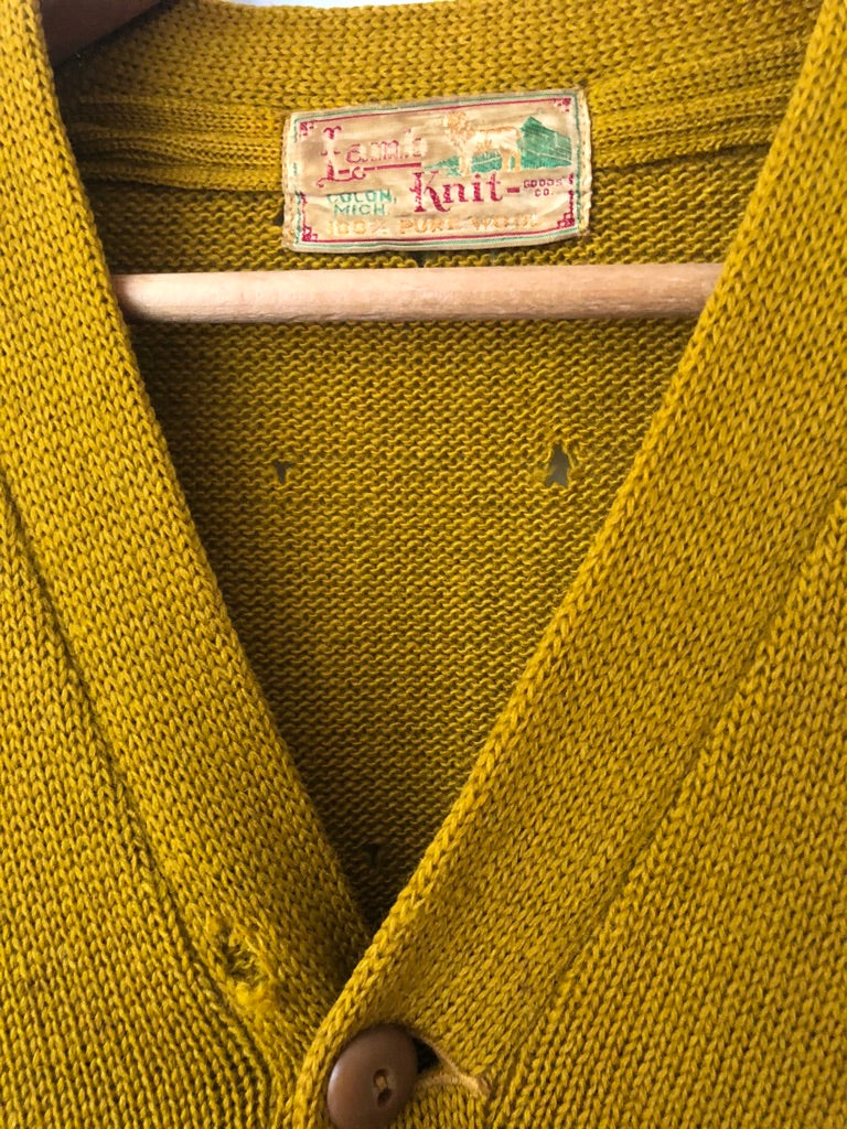 40's Lamb Knit Wool Letterman Cardigan
