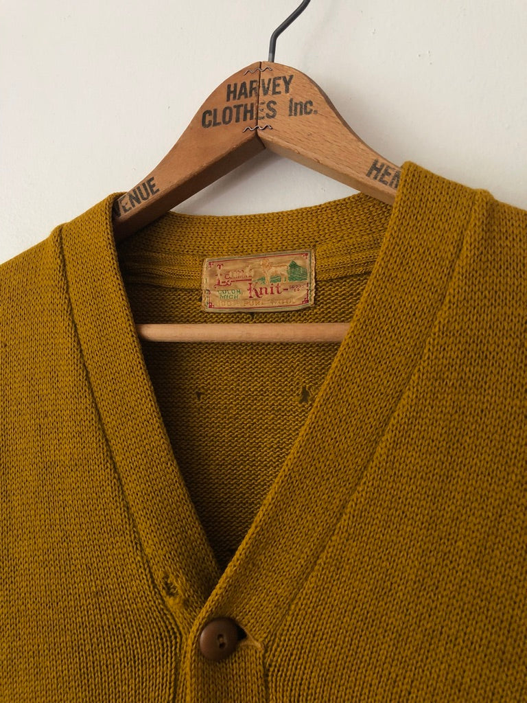 40's Lamb Knit Wool Letterman Cardigan