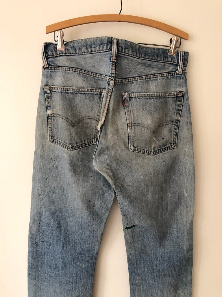 70's Levi's 505 Redline Selvedge Patch Repaired Denim Jeans