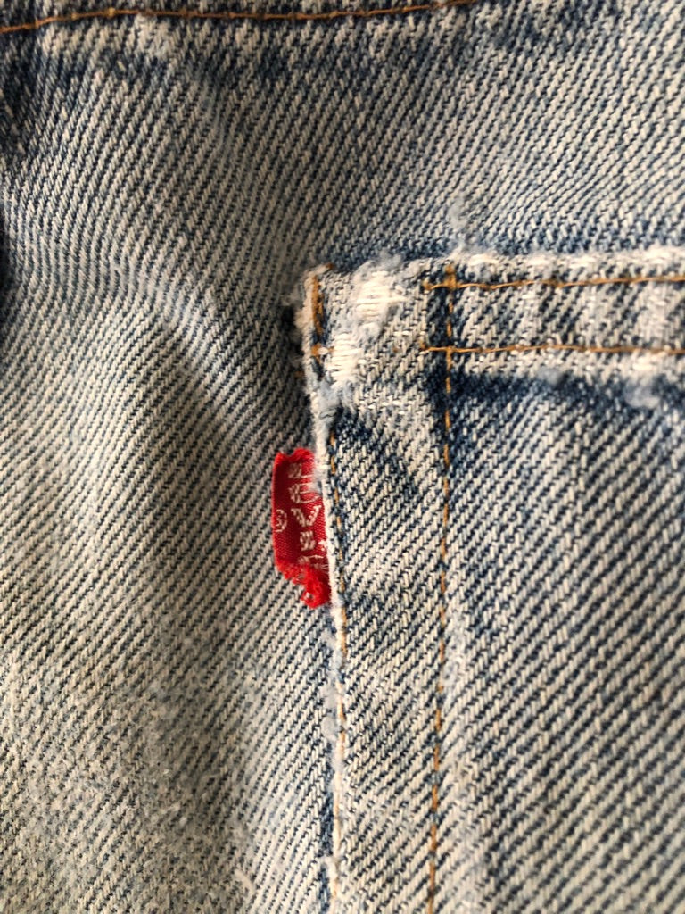 70's Levi's 505 Redline Selvedge Patch Repaired Denim Jeans
