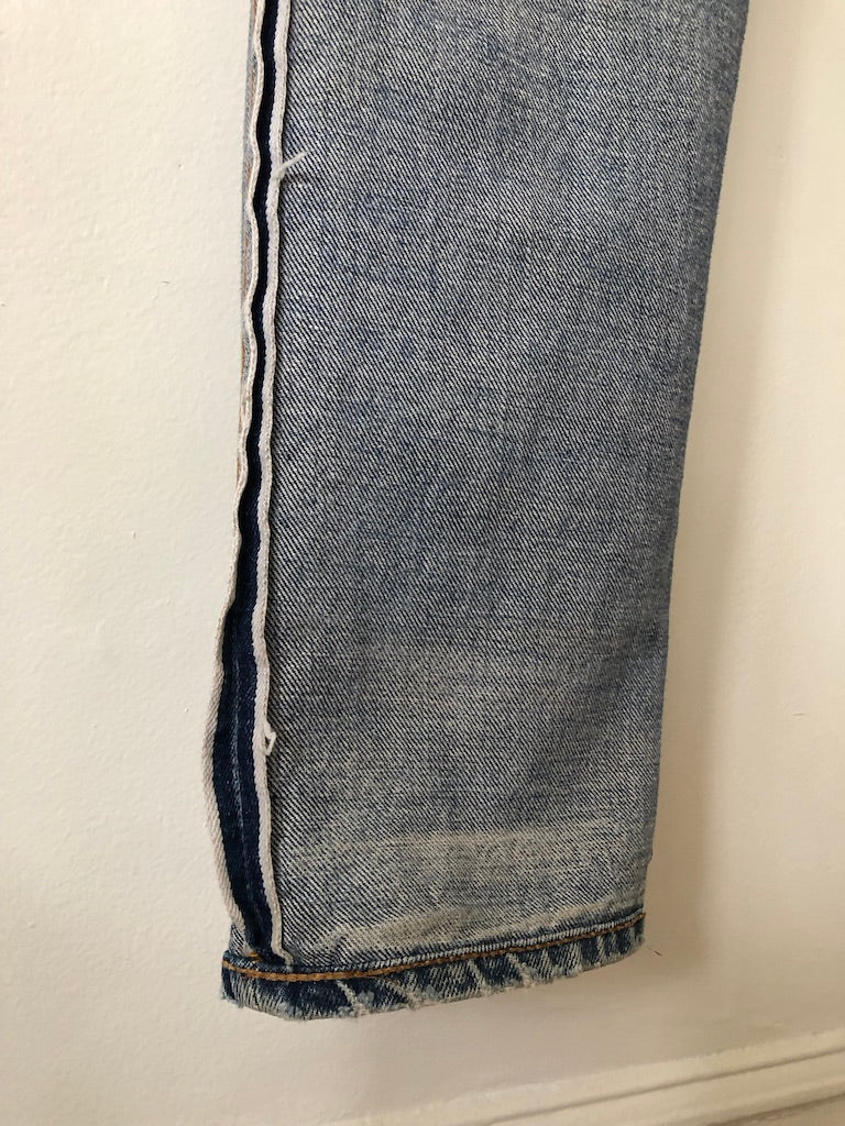 70's Levi's 505 Redline Selvedge Patch Repaired Denim Jeans