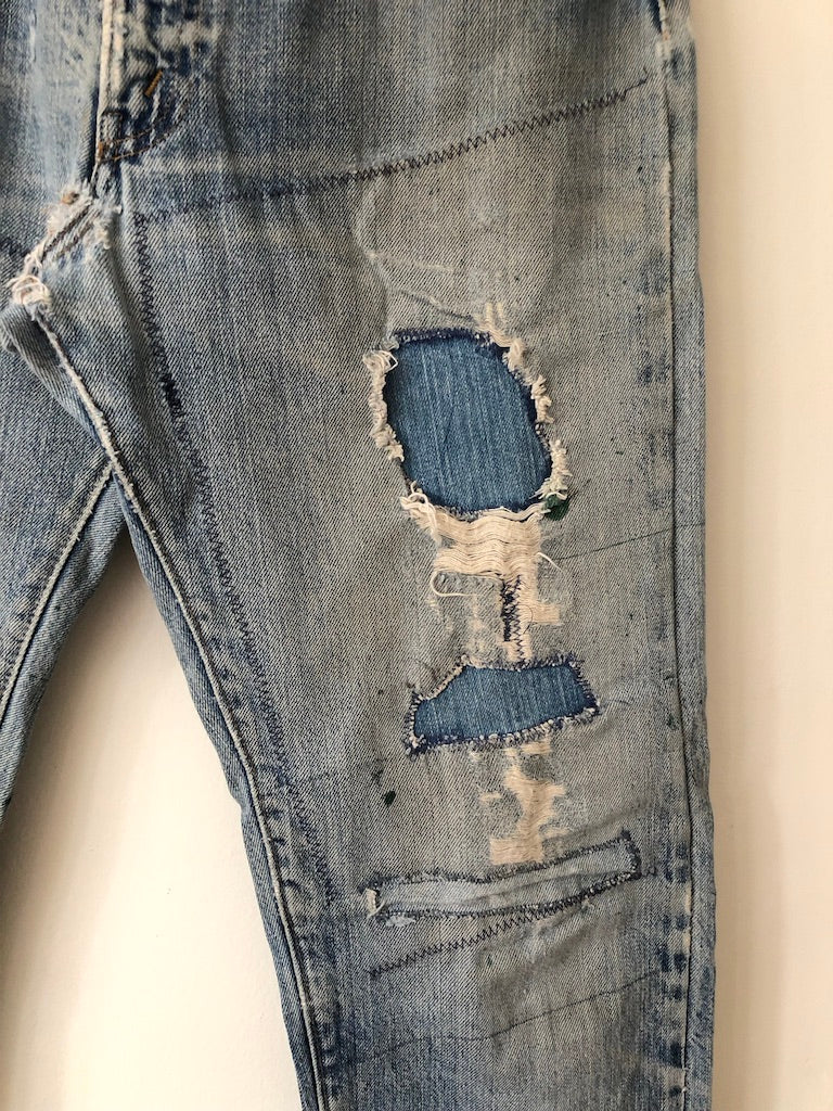 70's Levi's 505 Redline Selvedge Patch Repaired Denim Jeans