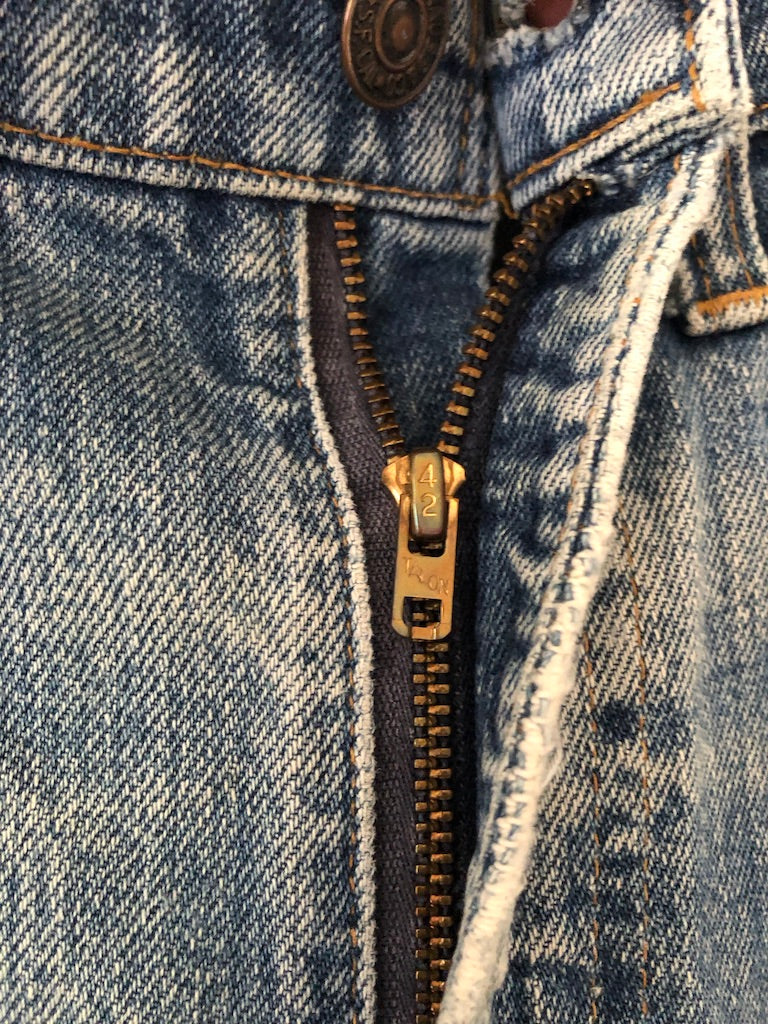 70's Levi's 505 Redline Selvedge Patch Repaired Denim Jeans