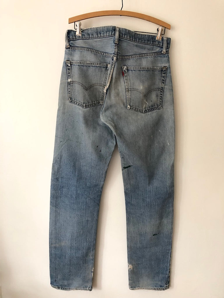 70's Levi's 505 Redline Selvedge Patch Repaired Denim Jeans