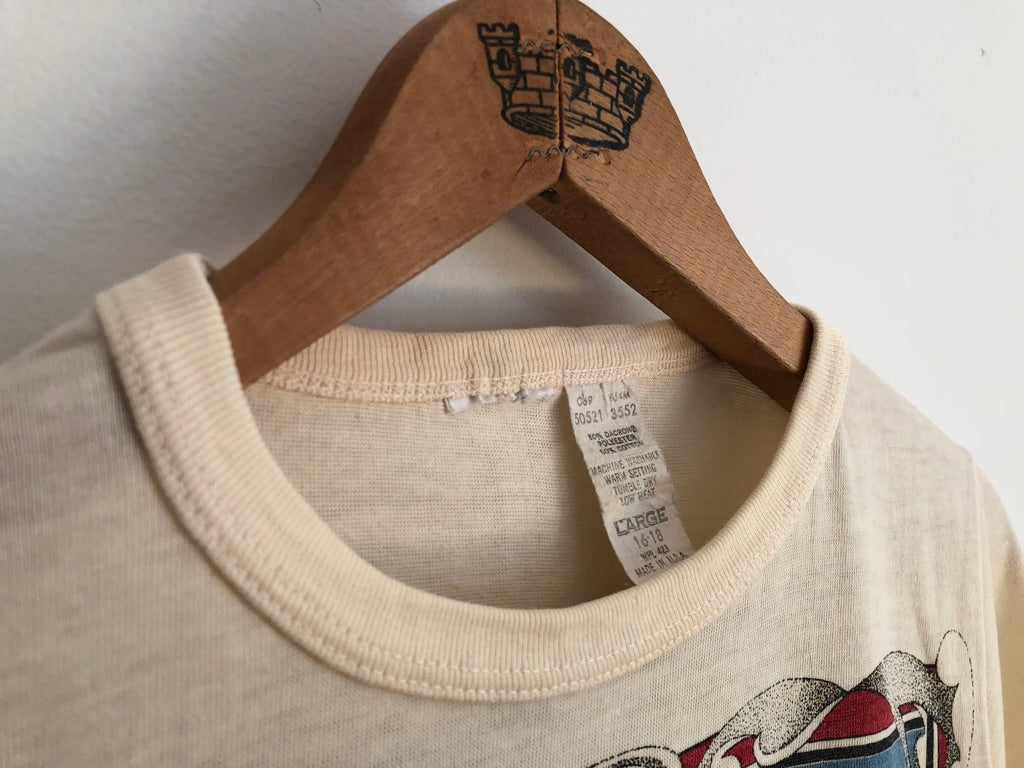 70's Levi's Copper Riveted Overalls Printed Promo Shirt