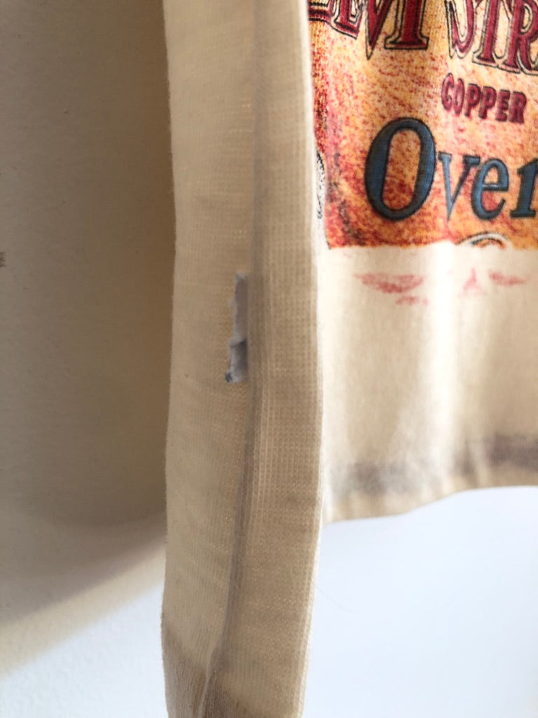70's Levi's Copper Riveted Overalls Printed Promo Shirt