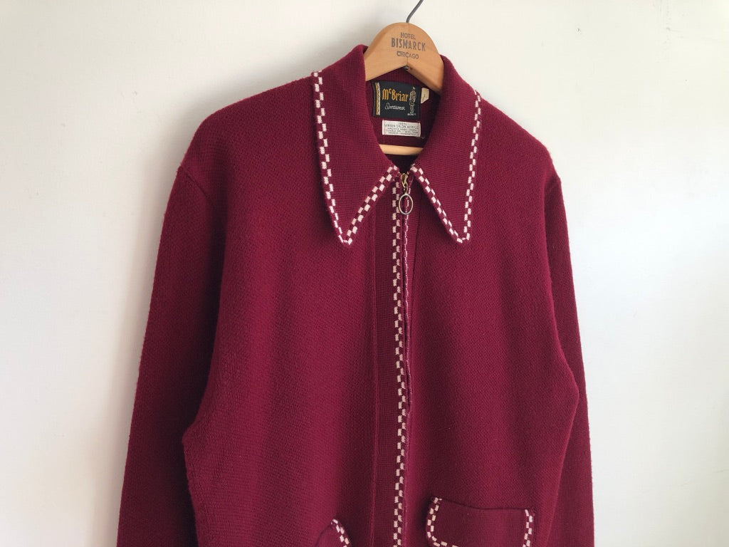 70's McBriar Sportswear Checkered Outline Acrylic Sweater