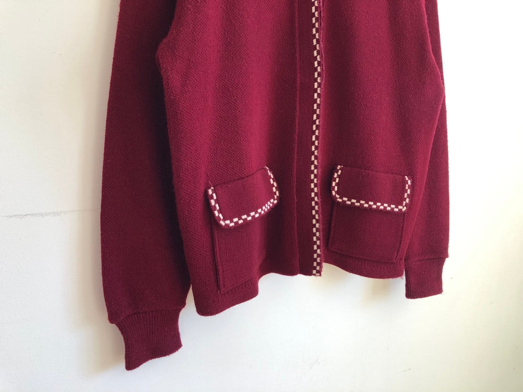 70's McBriar Sportswear Checkered Outline Acrylic Sweater