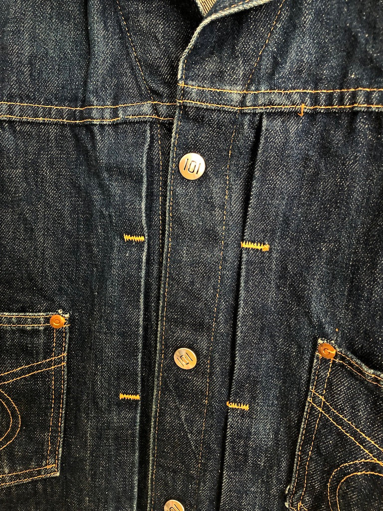 60's Montgomery Ward 101 Selvedge Iron On Print Denim Jacket