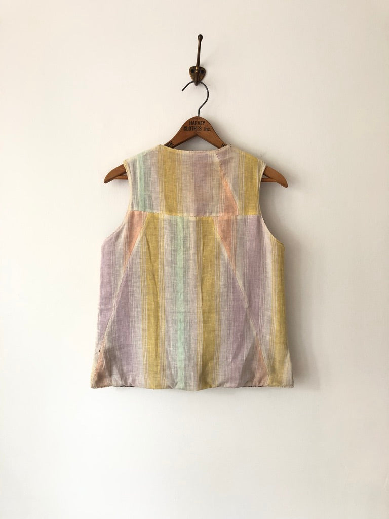 50's Cotton Knit Textured Striped Vest