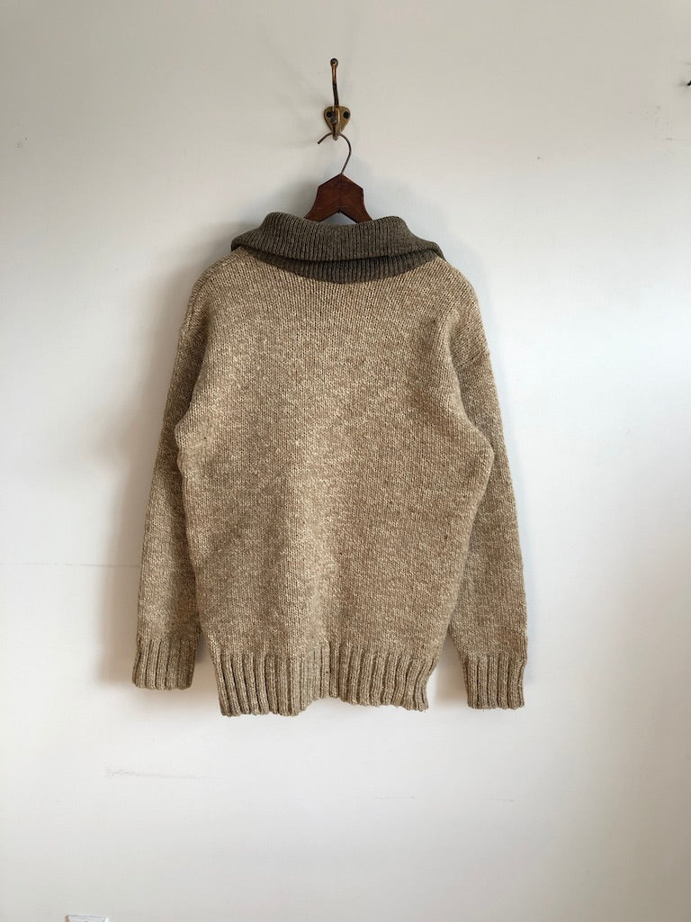 80's Eddie Bauer Two Toned Quarter Zip Wool Sweater