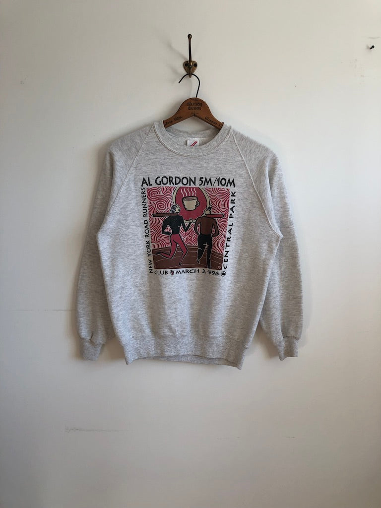 90's New York Road Runners NYRR Central Park Al Gordon Coffee Run Raglan Sweatshirt