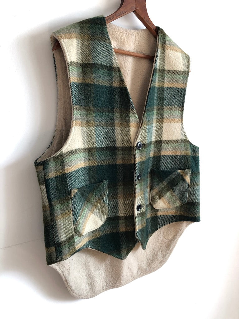 Plaid Wool Sweater Vest