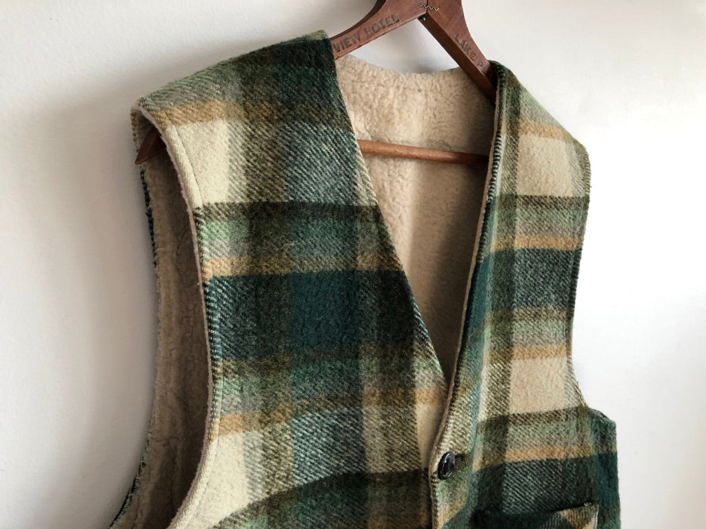 Plaid Wool Sweater Vest