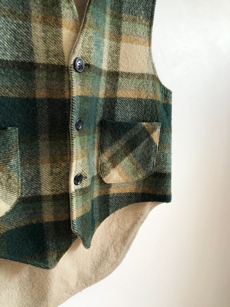Plaid Wool Sweater Vest