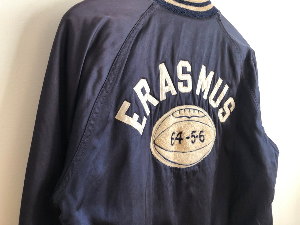 60's Friedman's Athletic Equipment Erasmus H.S. Football Matte Satin Varsity Jacket