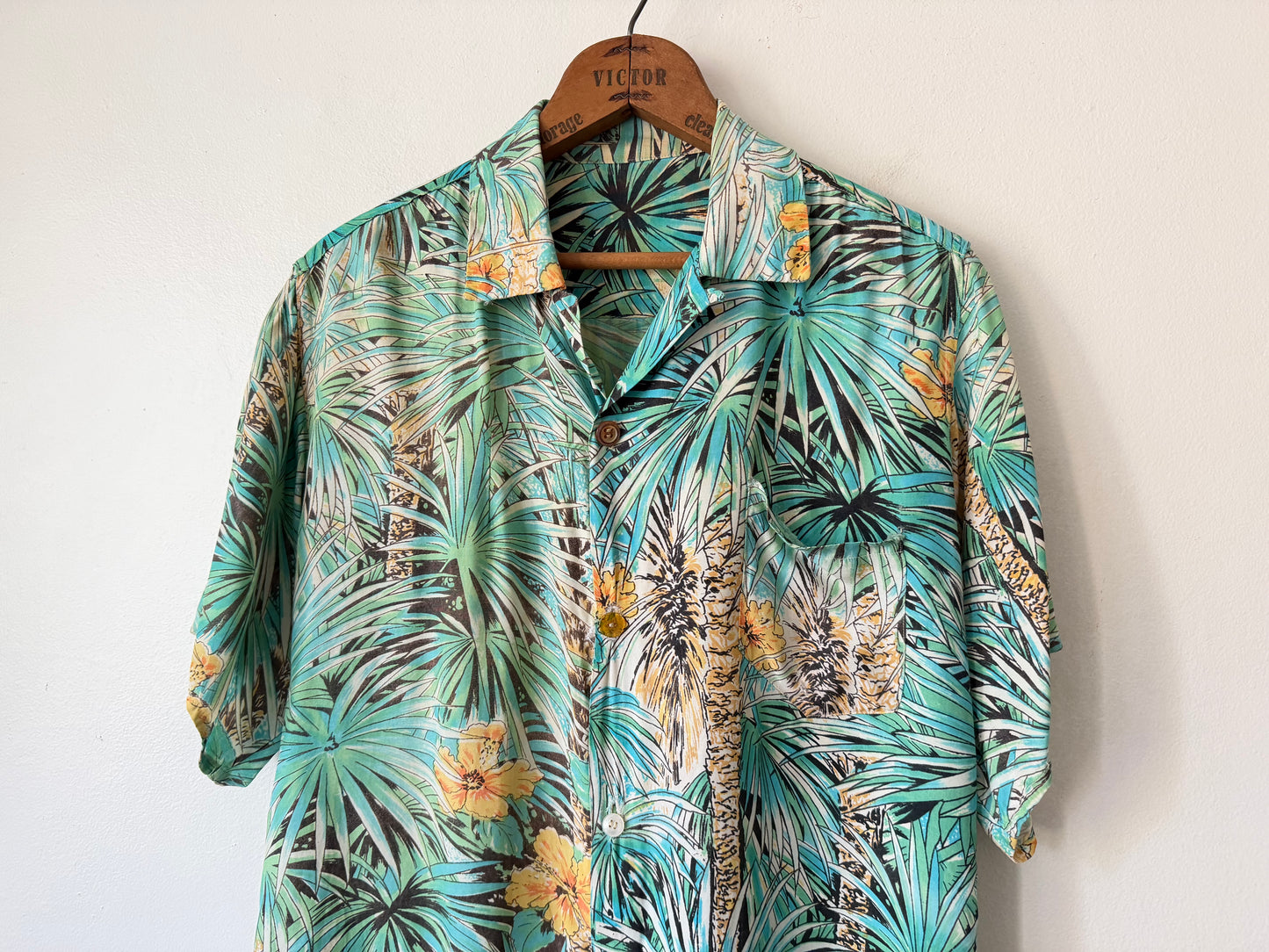 60's Vibrant Floral Rayon Hawaiian Shirt