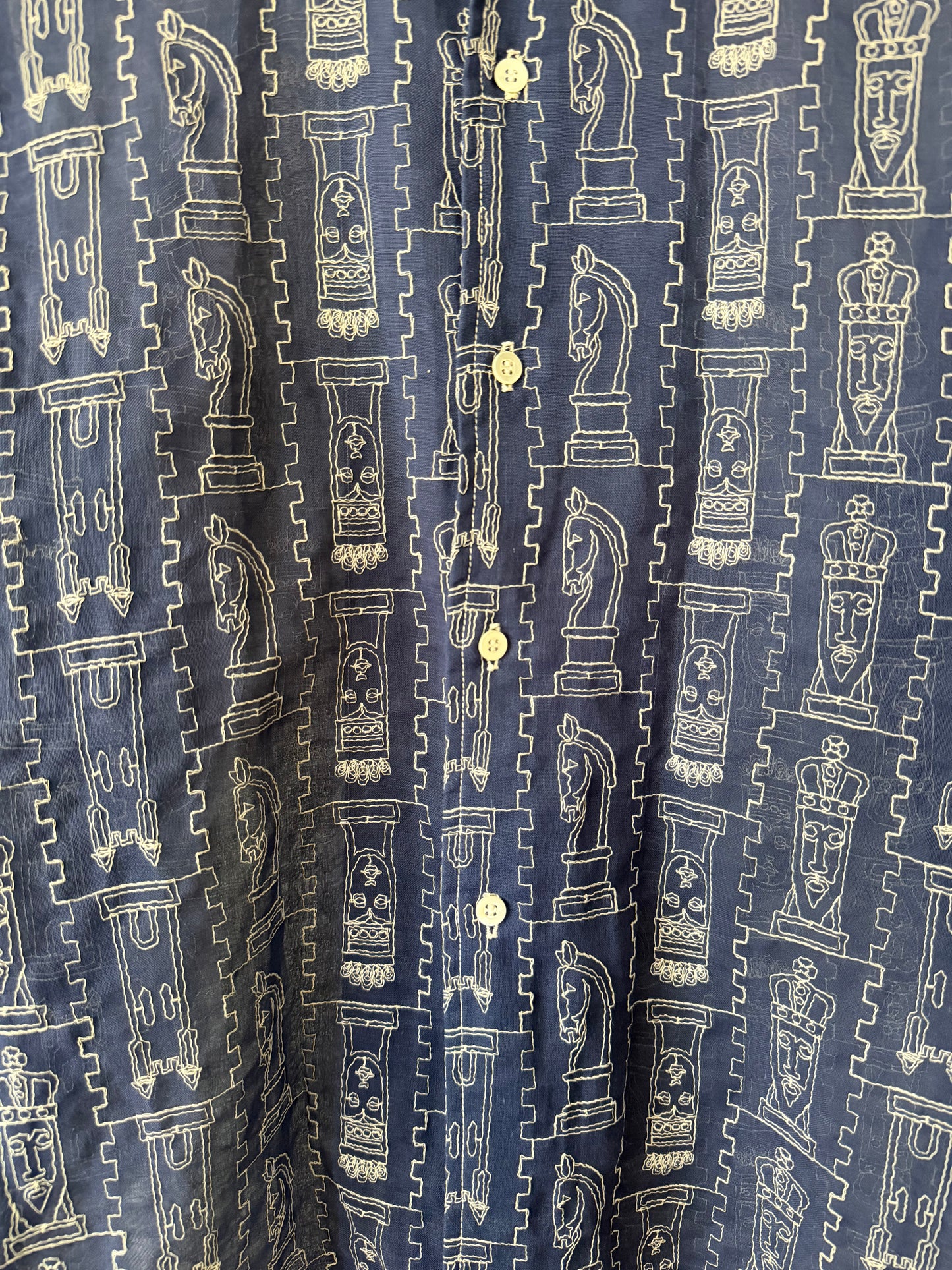70's Jackie Gordon Chess Embroidered Shirt