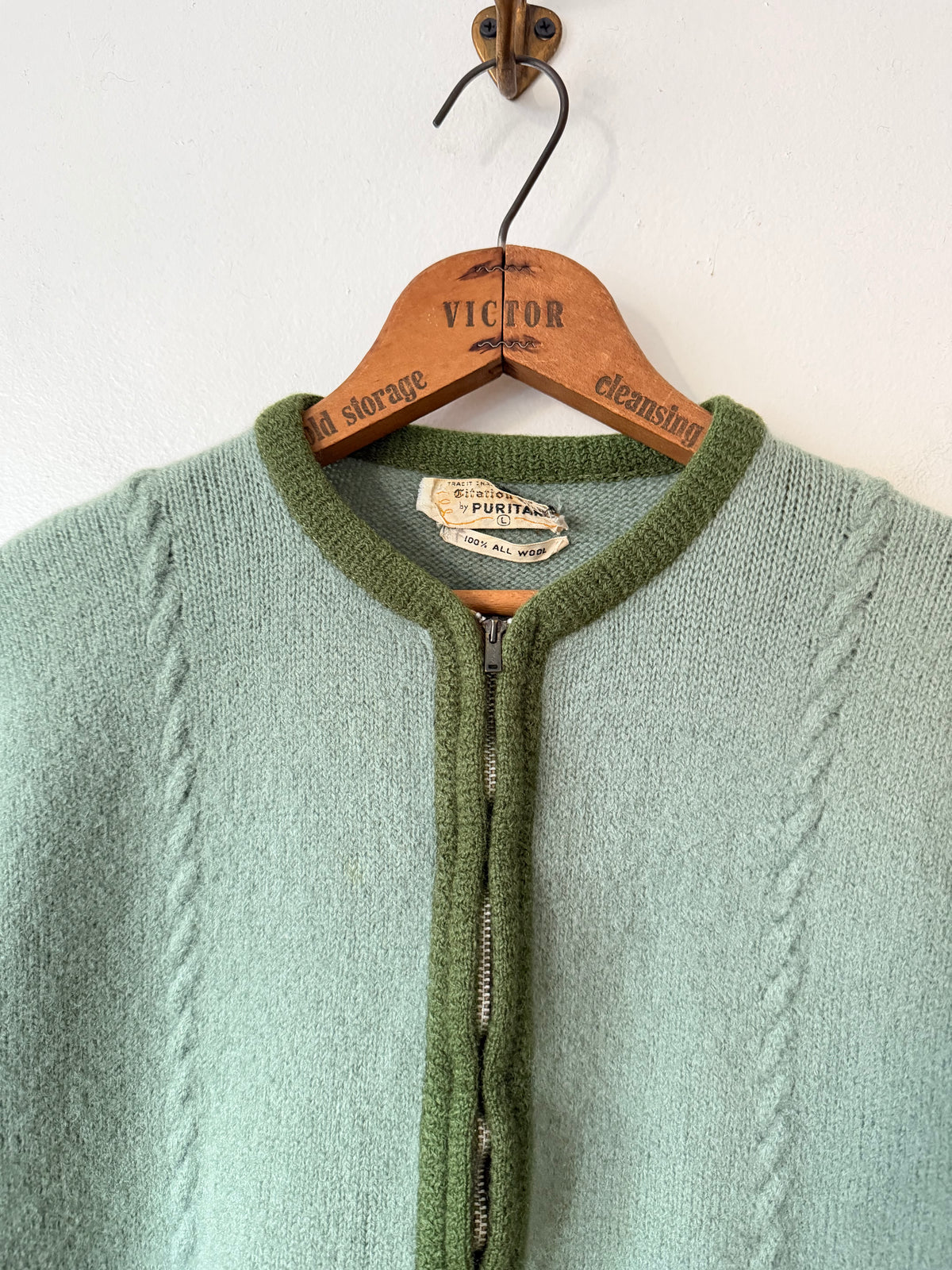 60's Puritan Wool Zip Up Sweater