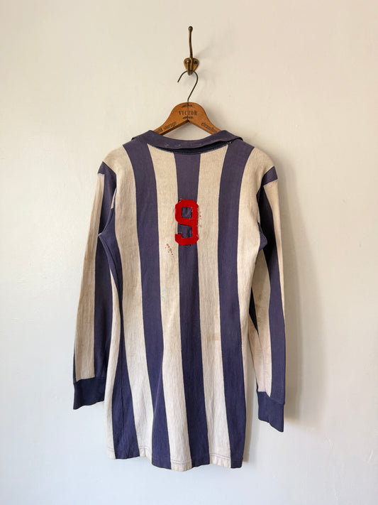 60's #9 Striped Cotton Collared Jersey