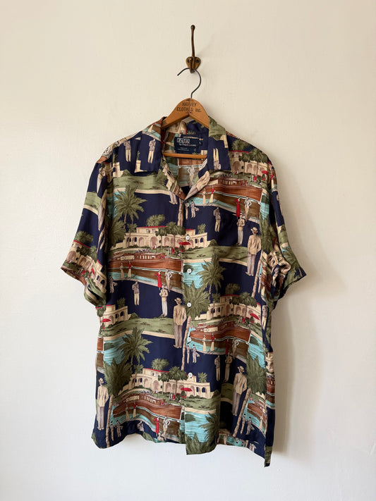 80's Polo Ralph Lauren Silk Graphic Shirt
