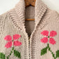 60's Wool Floral Graphic Cowichan Sweater