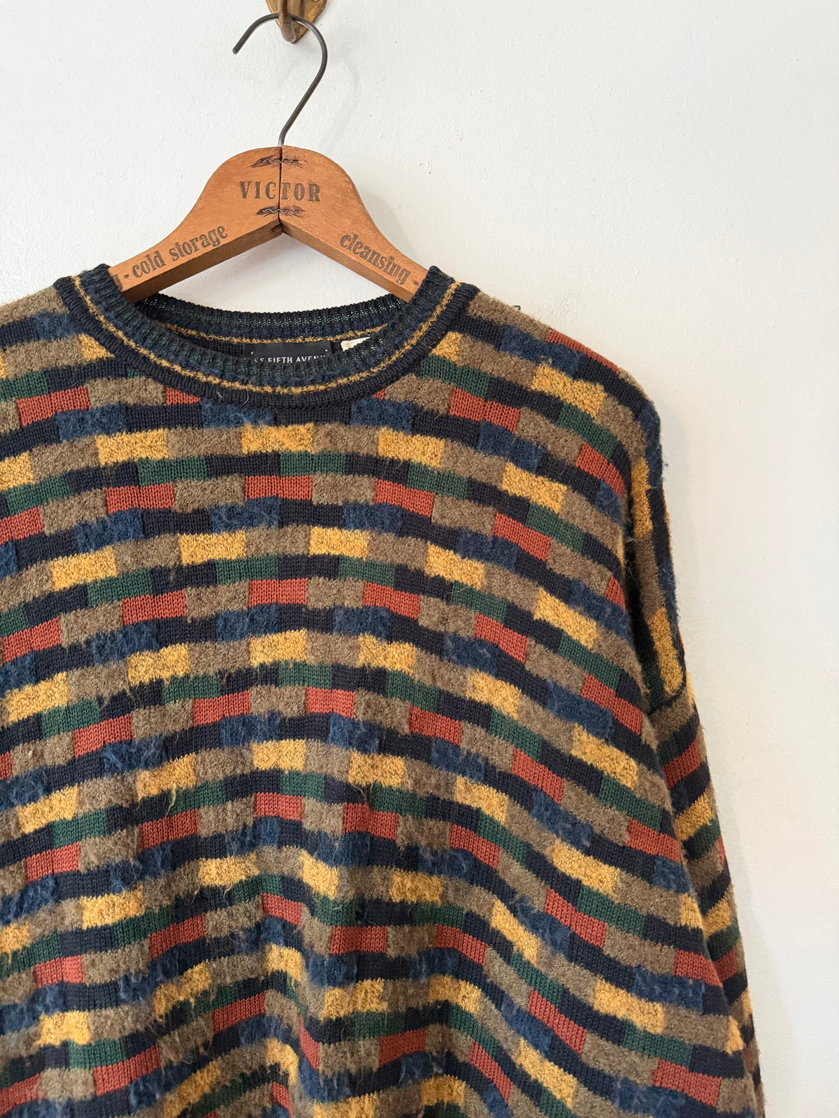 80's Saks Fifth Avenue Wool Geometric Sweater