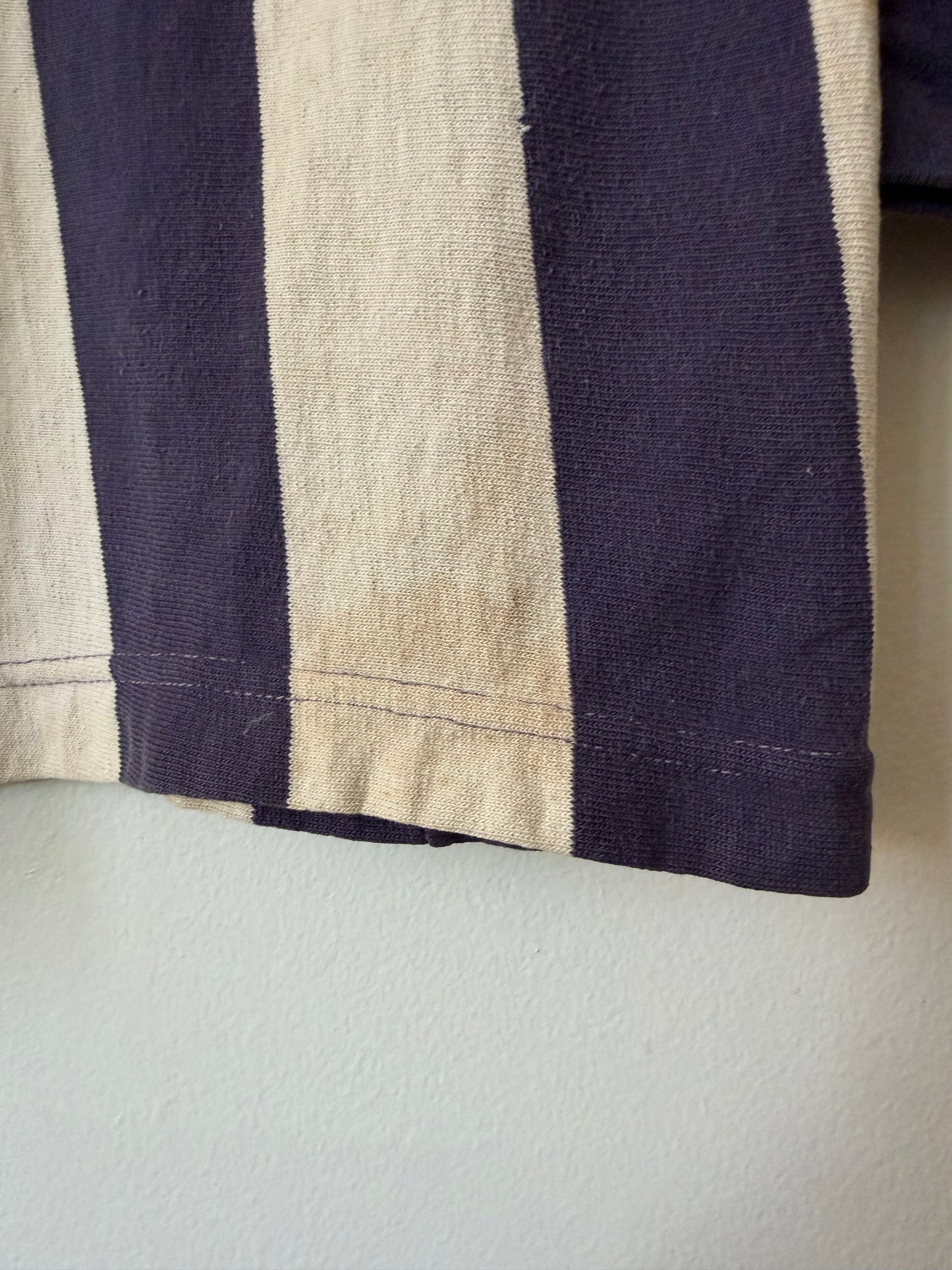 60's #9 Striped Cotton Collared Jersey