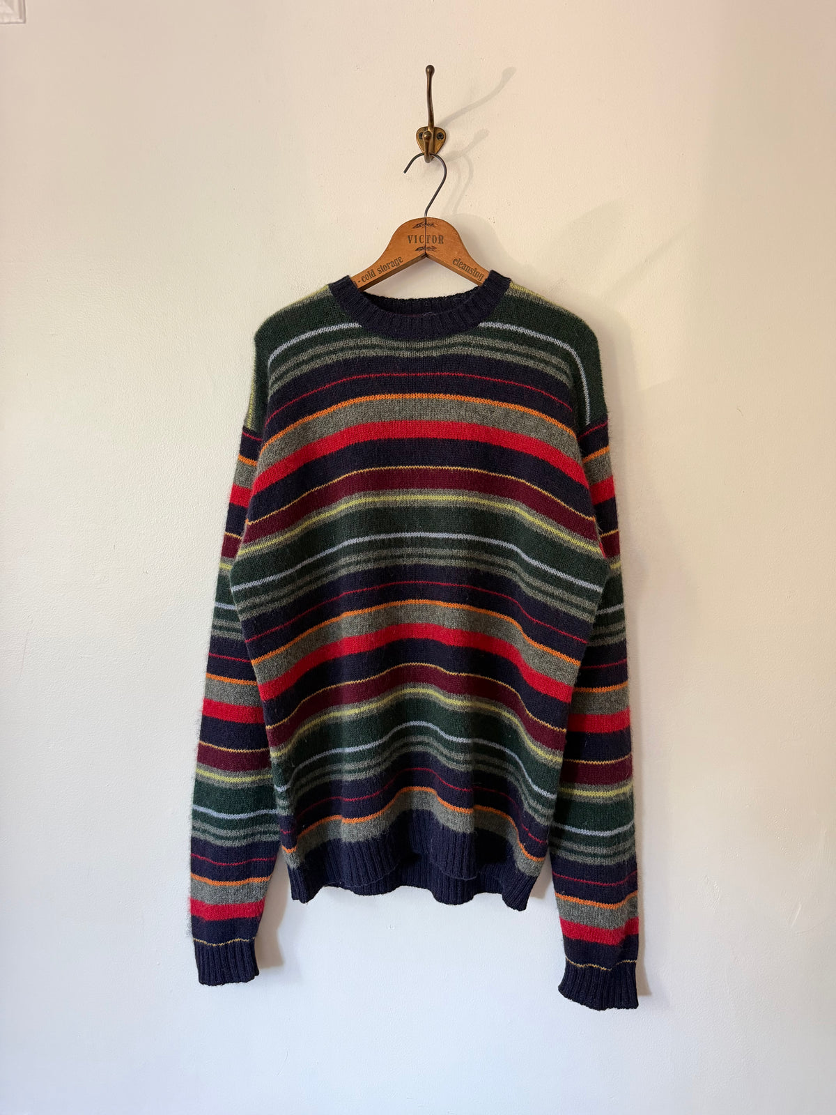 90's J Crew Colorful Striped Wool Sweater