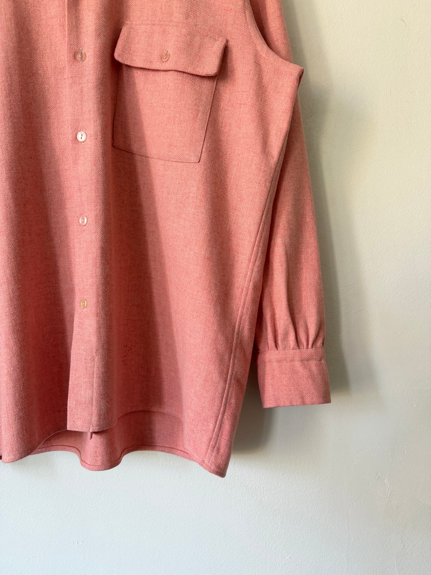 70's Salmon Pink Wool Shirt