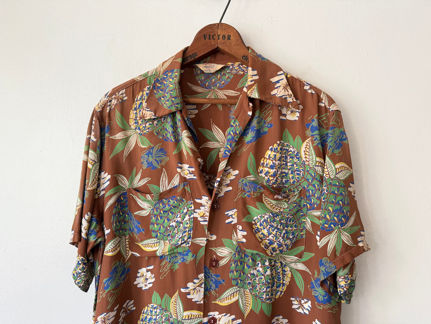 50's National Rayon Pineapple Printed Shirt
