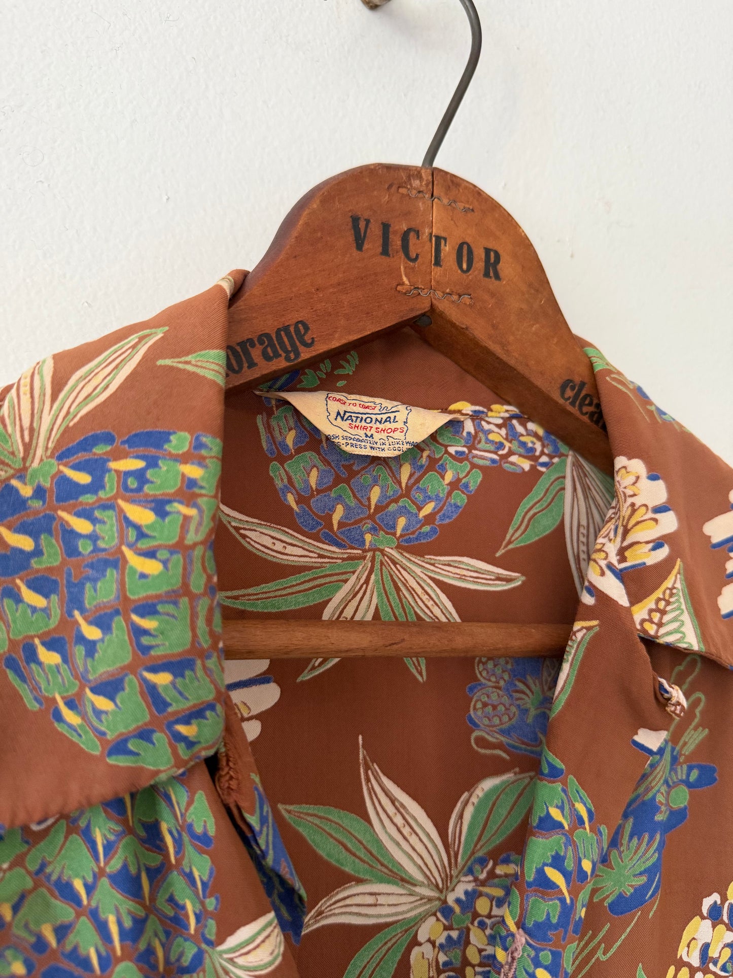 50's National Rayon Pineapple Printed Shirt