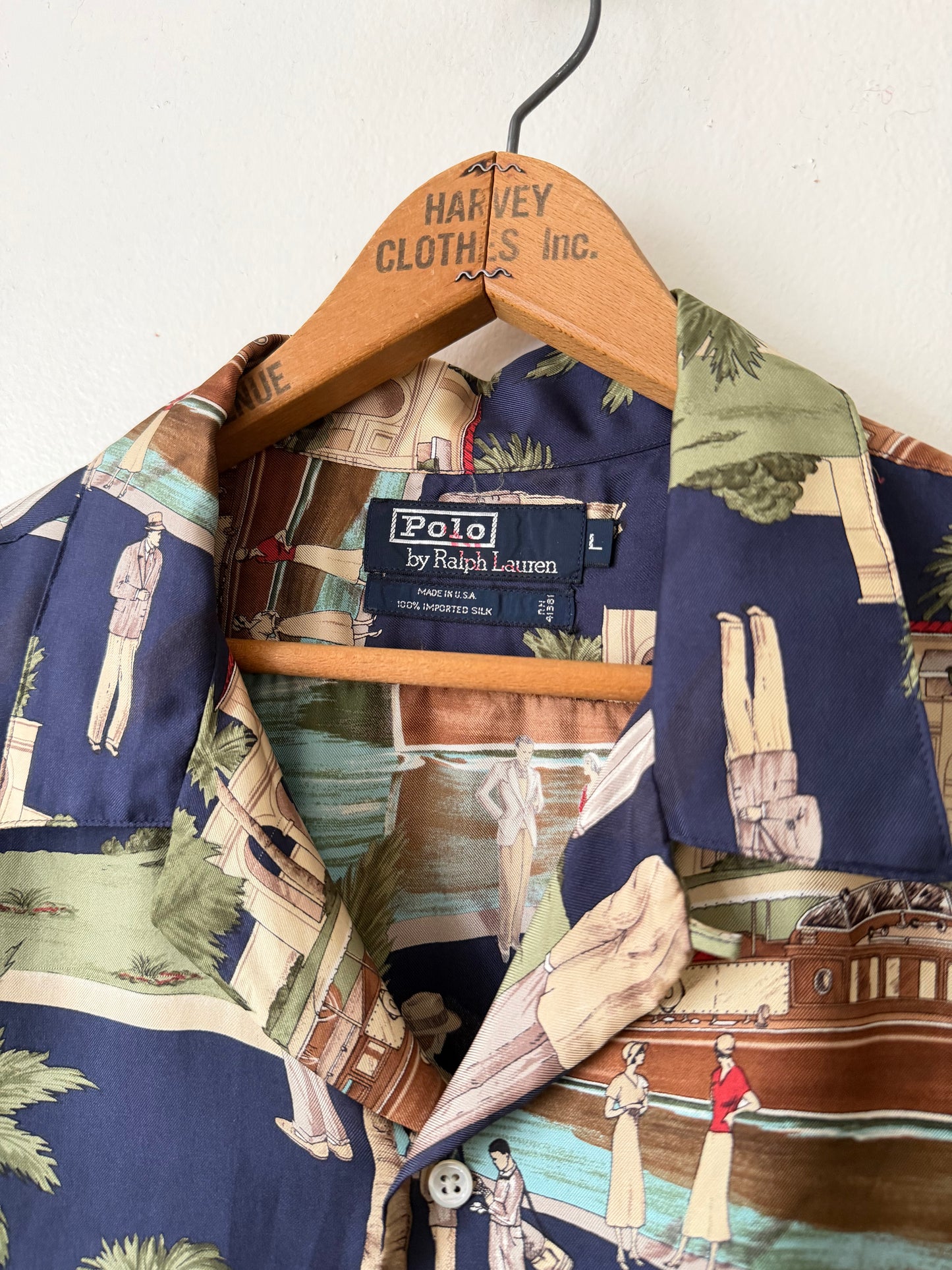 80's Polo Ralph Lauren Silk Graphic Shirt