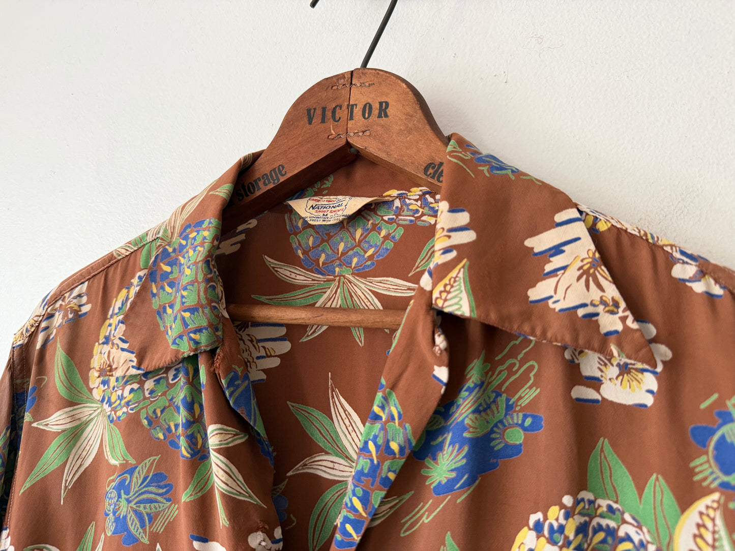 50's National Rayon Pineapple Printed Shirt