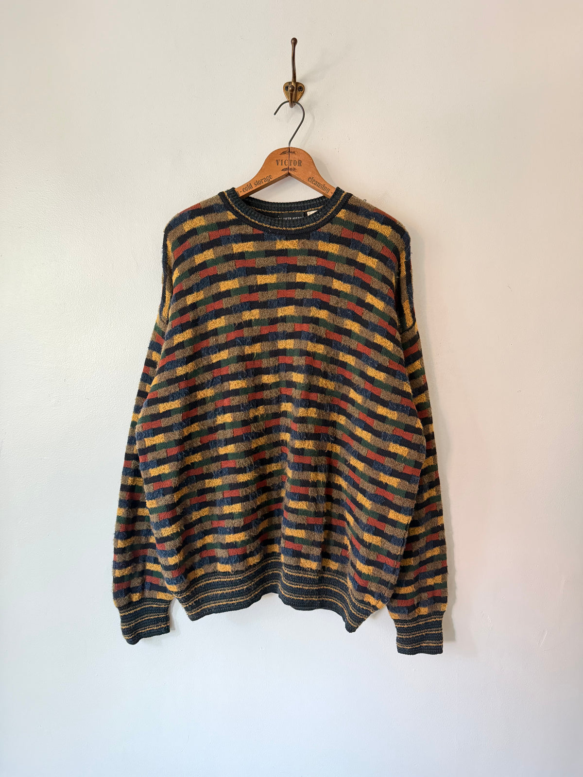 80's Saks Fifth Avenue Wool Geometric Sweater